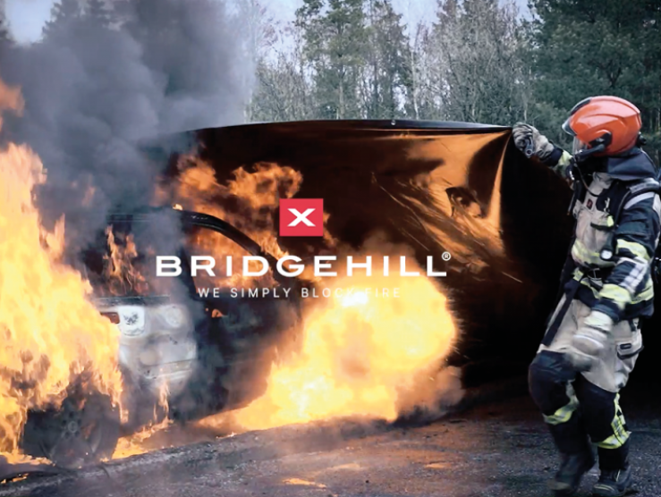 Demonstration av brandfilt för fordons- och truckbränder 